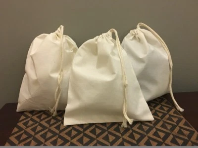3"x5" Cotton Single Drawstring Muslin Bags (Natural Color) - Image 1 of 4