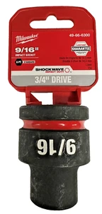 Milwaukee 49-66-6300 3/4" Drive Standard Length Impact Socket 9/16" 6 Point - Picture 1 of 8