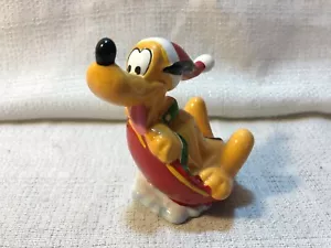 Walt Disney Mickey & Co Wonderful Winterland Pluto On Saucer Figurine 653055 - Picture 1 of 6