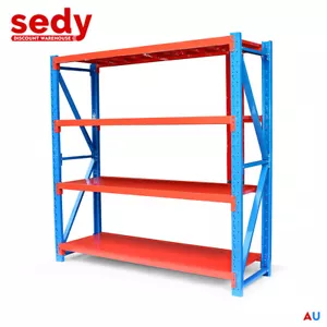2M x 2M 800KG Garage Warehouse Metal Shelves Storage Steel Shelving Racking Blue - Picture 1 of 9