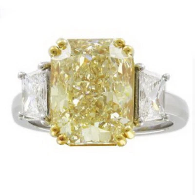 Diamante de corte radiante fenomenal de 11,00 quilates certificado por GIA elegante amarillo platino Foto 1 de 4