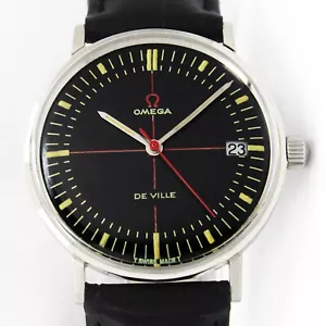 Vintage Omega Deville Quick Date Technical Dial Cross Hair Watch 136019 C.1969 - Picture 1 of 22