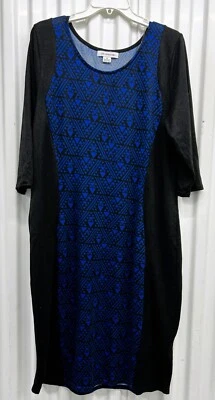 new Liz Claiborne women dress 2X seamed front Scoop neck sweater knit stretch - Image 1 of 4