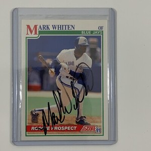 Mark Whiten 1991 Score MLB Autographed Baseball Card Blue Jays