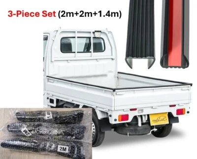 Bed Rail Protector Side Tail Set Gate Guard Rubber Kei Mini Truck Acty Carry Foto 1 de 4
