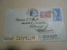 1938 GRAF ZEPPELIN - AEROGRAMMA DAL BRASILE ALLA SVIZZERA raro Timbro VERDE vedi
