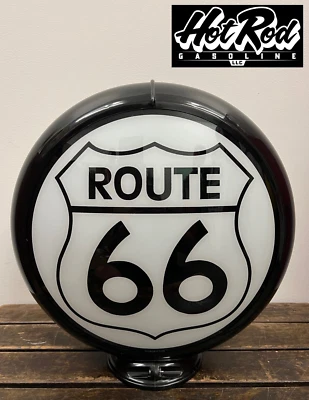 ROUTE 66 Reproduction 13.5" Gas Pump Globe - (Black Body) - Image 1 of 3