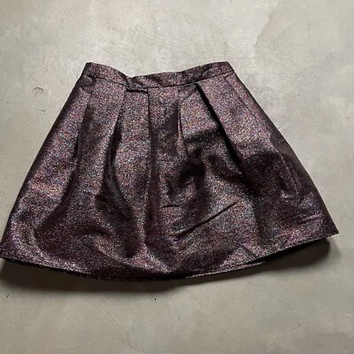 Vintage Amy Byer Y2K 90s Skirt Mini Metallic Pink Sparkle Pleated Size 14 Girls - Image 1 of 4