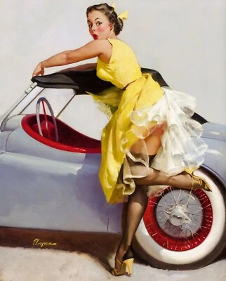 NEW Gil Elvgren Vintage Model Pin Up Girl Poster Art Print Canvas Free Shipping - Image 1 of 3