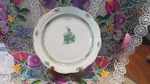 HEREND Ungheria BOUQUET CINESE VERDE 7 3/8" Piatto PERFETTO - Foto 1 di 4
