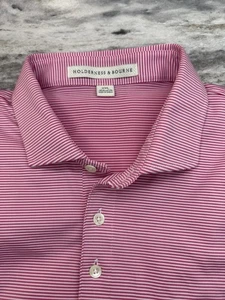 Holderness & Bourne Polo Shirt Men's 2XL Tailored Fit White Red Striped XXL EUC - Picture 1 of 9