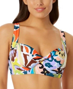 Anne Cole Women's Twist-Front Bikini Top Lavender Multi, Underwire, Size 38C/40B - Picture 1 of 5