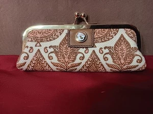 Estuche para gafas Spartina 449 Daufuskie Island lino natural y cuero cierre a presión - Imagen 1 de 6