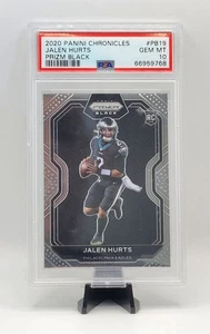 2020 Panini Chronicles Prizm Black Jalen Hurts RC #PB-19 Rookie Card PSA 10 - Foto 1 di 2