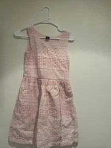 Gap Kids Light Pink Eyelet Dress Size Large 10 Sleeveless Lined 100% Cotton - Picture 1 of 4