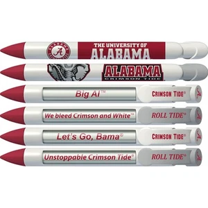 Juego de 6 bolígrafos Alabama Crimson Tide Braggin' Rights mensaje giratorio 20502 - Imagen 1 de 1