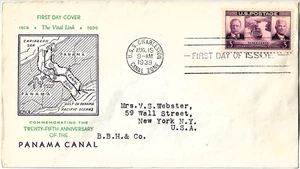 Estampillas de Estados Unidos, FDC, 25 ANIVERSARIO Canal de Panamá, Scott #856, Lote: 1054 - Imagen 1 de 1