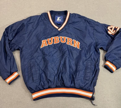 Vintage Auburn Tigers Jacket Pullover Mens Large Navy NCAA Football Starter 90s - Image 1 of 4
