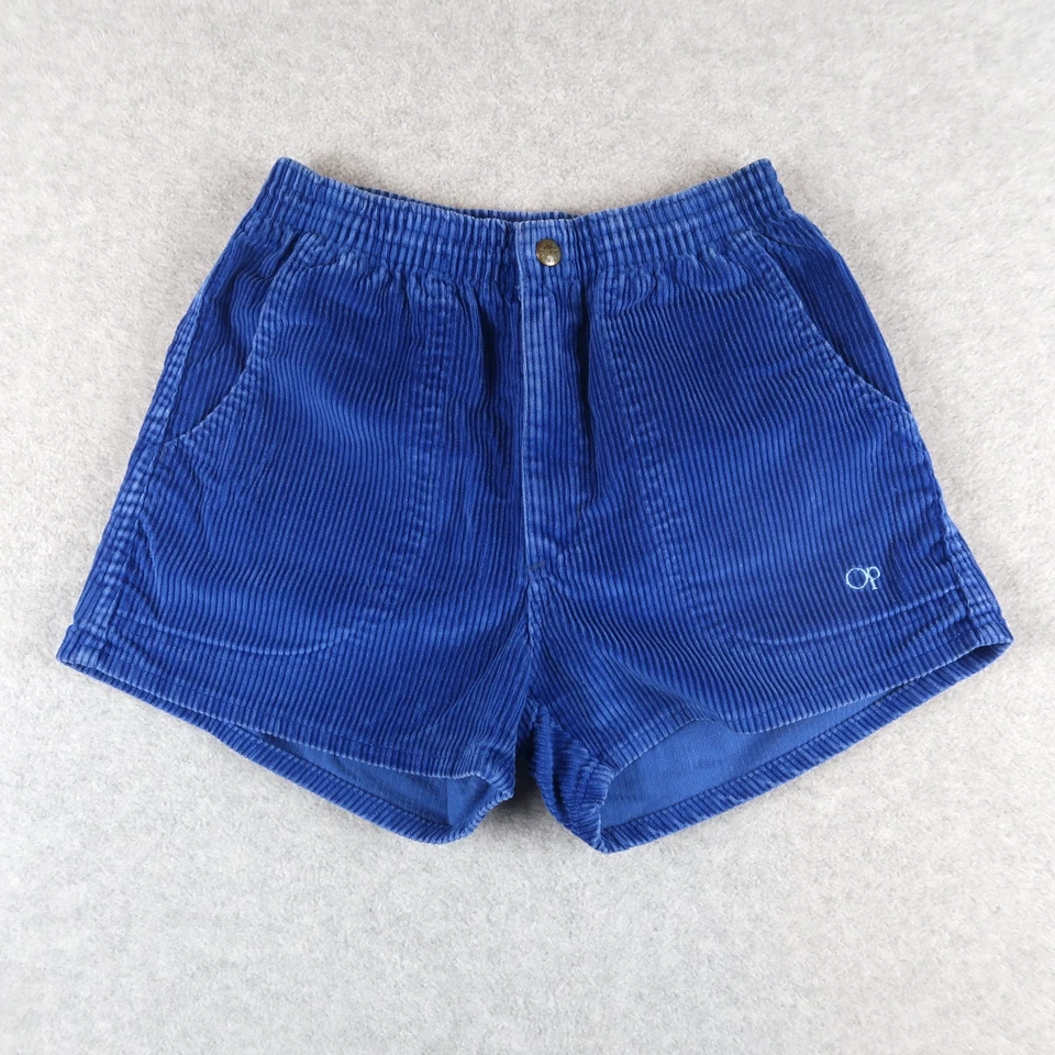 Vintage OP 80s Ocean Pacific Corduroy Shorts Womens Size S Blue - Image 1 of 4