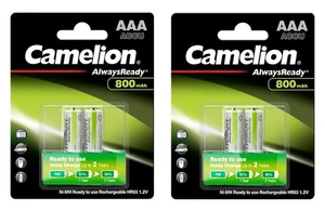 2 x 2 Pilas AAA HR03 1.2V 800mAh – Always Ready–Baja Autodescarga – Recargables - Imagen 1 de 5