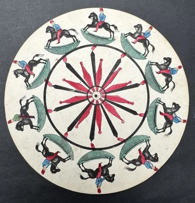 Phénakistiscope : Authentique Disque Optique Alph. Giroux 1833  Cheval à bascule - Photo 1/4