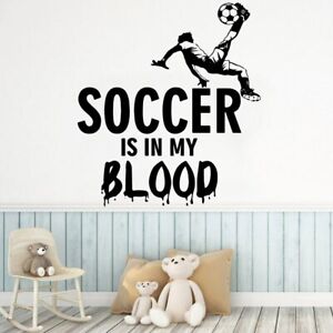 Retro Soccer Wall Sticker Removable Self Adhesive For Kids Room Decoration
