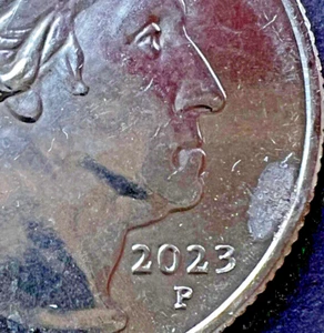 2023-P Edith Kanaka'Ole AWQ Quarter Mint Error Struck Through Debris US Coin 25C - Picture 1 of 5