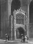 Cambridgeshire. Peterborough Cathedral, View Of The Porch West End C1842 Print