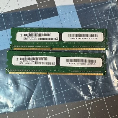 VENTURA 4GB (2X2GB) DDR3 PC3-10600 ECC Memory RAM Un-Buffered D3-56CG107SV-999 - Image 1 of 4