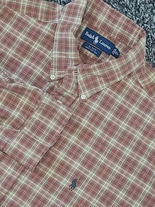Ralph Lauren Blake Button Up Hemd Herren XL Langarm weinrot braun kariert - Bild 1 von 7