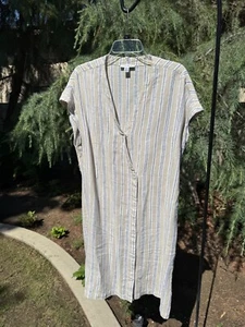 Pure Navy Damen Kleid Wickeloptik Leinen knielang Gr. XL mit Gürtel - Bild 1 von 5