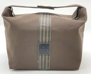 Authentic Fendi Pecan Pattern Leather Dark Brown Waterproof Handbag i040240 - Picture 1 of 16