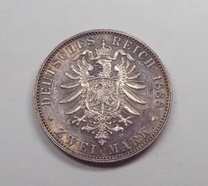 1888-A Imperial Germany - Prussia AR 2 Marks, KM-510. - Picture 1 of 2