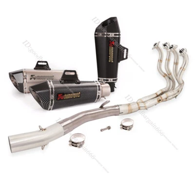 For Kawasaki Ninja ZX6R ZX636 2009-2025 Exhaust System Front Pipe Muffler Tips - Image 1 of 4