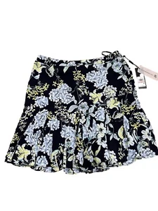 Karl Lagerfeld Mujer Volantes Negro Amarillo Blanco Floral Línea A Falda Talla 12 Ne - Imagen 1 de 6