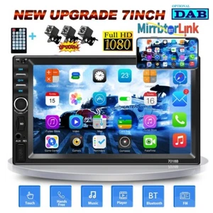 Double 2DIN Car MP5 Player 7" Touch Screen Stereo Radio Bluetooth USB FM +Camera - Bild 1 von 12