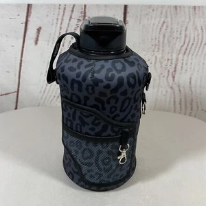 H2O Capsule 2.2L Half Gallon Large Water Bottle Animal Print Storage Sleeve Gym - Picture 1 of 12