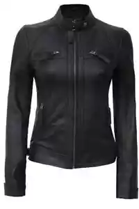 Neu Damen Schwarz Lammleder Jacke Biker Motorrad Mantel Jacke - Bild 1 von 8