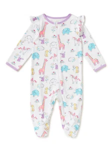 Wonder Nation Bebé Niñas Tirado Animales Dormir N Jugar Talla 0-3 Meses - Imagen 1 de 3