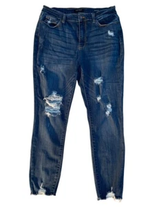 Pantalones de mezclilla Judy Blue para mujer talla 15/32 tiro alto ajustados desgastados dobladillo crudo - Imagen 1 de 13