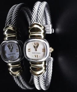 Auth. David Yurman Sterling Silver & 18k Gold Cable Ladies Watch T-63011 - Picture 1 of 10