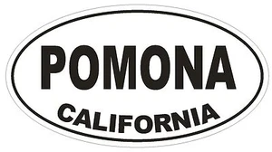 Pomona California Oval Bumper Sticker or Helmet Sticker D2809 Euro Oval - Picture 1 of 1