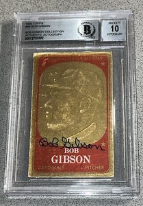 1965 Topps #69 Bob Gibson Signed Vintage Baseball Card Cardinals (BGS 10 AUTO)