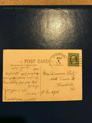 Post stamps 1 C Benjamin Franklin Postcard Easter Greeting, around 1909 - Image 1 of 3