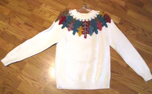 Vintage~KORET~Ladies Pullover Heavy Sweater~Fall Leaves~No Size Tag~1990's - Picture 1 of 12