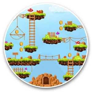2 x Vinyl Stickers 25cm - Arcade Videogame Platform Game  #44138 - Afbeelding 1 van 8