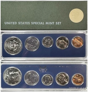 1967 U.S. Special Mint Set (SMS) 5 Coin Set - 40% Silver Kennedy Half Dollar - Picture 1 of 5