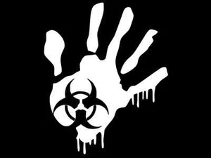 Biohazard Zombie Hand Vinyl Aufkleber Autoaufkleber Wand LKW Größe Farbe wählbar - Bild 1 von 2