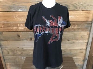 Led Zeppelin Swan Song Union Jack Logo T-shirt Adult Small Plant Page - Picture 1 of 9
