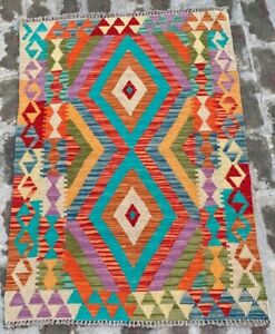 Afghan Kilim Rug, Flat Weave Kilim, Wool Kilim, Hand Woven Afghan Chobi Kilim